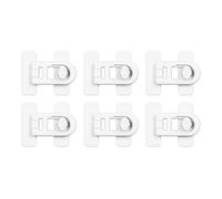 Meichoon Paquete de 6 cerraduras de refrigerador a prueba de niños, sin taladro, a prueba de bebés, para puerta de armario, cajón, congelador, caravana, horno, color blanco