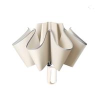 Meichoon Paraguas de Viaje Invertido Portátil de Gran Tamaño Plegable con Diseño de Gancho Rotatorio Inteligente y Franja Reflectante Impermeable y a Prueba de Viento de Nanotecnología Blanco