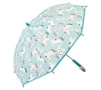 Meichoon Paraguas para niños, manual, abierto, resistente al viento, con bonito patrón de dibujos animados, 70 cm, 28 toldos, ST02 verde