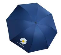 Meichoon Paraguas Solar Plegable UPF50 Protección UV Ligero Resistencia Fuerte al Viento Hasta 5 Niveles Parasol Anti-Ultravioletas con Función de Apertura/Cierre Automático Patrón de Margarita Armada