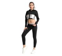 Meichoon Traje de Sauna para Mujer Pérdida de Peso Chaqueta de Chándal Pantalón con Capa Interior Plateada Mejorar la Quema de Calorías del Sudor Gimnasio Fitness Entrenamiento