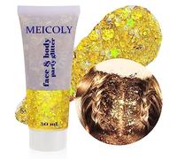 MEICOLY Body Chunky Glitter Mermaid Sequins Liquid Eyeshadow Holographic Glitter Gel Face Body Eye Lip Hair Nail Festival Maquillaje Larga Duración Brillante 50g, 02