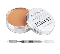Meicoly Maquillaje Piel Cera Efectos Especiales Halloween Set Stage Fake Wound Scar,Moldeo Cicatrices Cera con Espátula,Gel de Sangre Coagulado,02