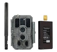 Meidase Cámara de Caza S960 4G LTE, 32MP 1296P, Visión Nocturna 30m, Activación por Movimiento 0.1s, IP66, Transmisión por Aplicación Móvil, con Batería Recargable 8000mAh, Equipada con Tarjeta SIM