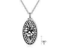 MEIDERBO Collar personalizado con urna de flor de nacimiento para cenizas, plata de ley 925, colgante de 12 meses, joyería de cremación para cenizas con relleno de embudo, joyería conmemorativa de