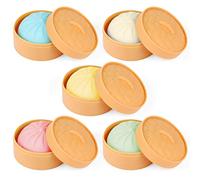 Meiest - Juego de 5 bolas de agua de colores calamares de presión y bola de juguete sensorial, bola de masa extruida, juguete hecho a mano, juguete de mesa elástico de pan con olla de vapor de