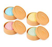 MEIEST - Juego de bolas de masa extruida, 4 unidades de bolas de calamar de colores, juguete de mesa elástica, bollo con olla de vapor para alimentos