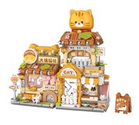 MEIEST Mini City Shop Street View Bloques de construcción Set de modelo, Simulación Animales Arquitectura, Colección de Partículas, Juguetes de ladrillo de construcción, decoración del hogar (Sala de