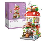 MEIEST Mini City Shop Street View,Juego de modelos de bloques de construcción, colección de arquitectura de simulación, juguete de ladrillos de construcción, decoración del hogar (seta)