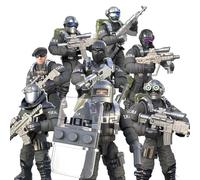 MEIEST SWAT - Juguetes de Bloque de construcción de Equipo de Modelo, 8 Piezas de acción de policía de la Ciudad con múltiples Accesorios de Armas Militares, Juego de Recuerdos de Fiesta