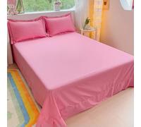 MEIFULLE 1 Pieza Sábana Plana de algodón de 400 Hilos, sábana Superior Suave y Transpirable para Cama Doble, Queen o King Size, Textiles para el hogar de Color Liso
