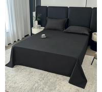 MEIFULLE 1 Pieza Sábana Plana de algodón de 400 Hilos, sábana Superior Suave y Transpirable para Cama Doble, Queen o King Size, Textiles para el hogar de Color Liso