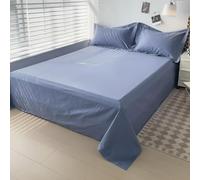 MEIFULLE 1 Pieza Sábana Plana de algodón de 400 Hilos, sábana Superior Suave y Transpirable para Cama Doble, Queen o King Size, Textiles para el hogar de Color Liso
