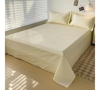 MEIFULLE 1 Pieza Sábana Plana de algodón de 400 Hilos, sábana Superior Suave y Transpirable para Cama Doble, Queen o King Size, Textiles para el hogar de Color Liso