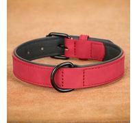 MEIFULLE Collar para Perro Grande, Suave y Acolchado, de Cuero auténtico y Duradero, para Perros Grandes, Rottweiler, Labrador, Pitbull.