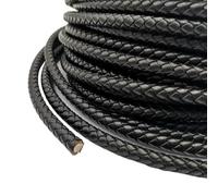 MEIFULLE Cordón de Cuero Trenzado de 1 Yarda y 8 mm para Hacer Joyas, cordón de Cuero Redondo, Cuerda para Hacer Collares y Pulseras