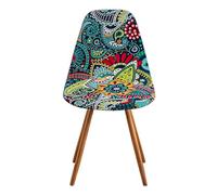 Meigeh Fundas para Sillas de Comedor Fundas para Sillas Escandinavas Cubre Silla Escandinava Fundas para Sillas de Forma Curva elásticas 4 Piezas Paisley