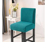 Meigeh Fundas para Sillas de Taburete Fundas Sillas Elásticas Fundas para Sillas de Bar con Respaldo Bajo con Respaldo 4 Piezas Lago Azul