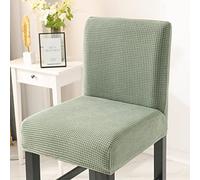 Meigeh Fundas para Sillas de Taburete Fundas Sillas Elásticas Fundas para Sillas de Bar con Respaldo Bajo con Respaldo 4 Piezas Verde Matcha