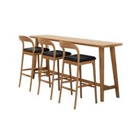 Meihkkud Juego de Mesa y sillas de Bar, Juego de Mesa de Comedor for Bar, Mesa de Pub Rectangular Moderna, fácil de Montar, for el hogar, Cocina, Bar(1 Table+3 Chairs (C),220cm/86in)