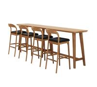 Meihkkud Juego de Mesa y sillas de Bar, Juego de Mesa de Comedor for Bar, Mesa de Pub Rectangular Moderna, fácil de Montar, for el hogar, Cocina, Bar(1 Table+4 Chairs (C),240cm/94.5in)