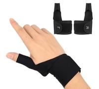 MeiHongJiaYe 1 Par de Muñequeras para Pulgar Izquierdo y Derecho, Soporte para Muñeca con Férula, Órtesis Elástica de Pulgar, Estabilizador Deportivo para Muñeca y Pulgar (Negro)