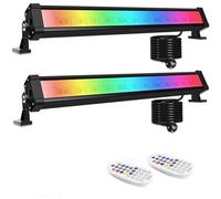 MEIHUA 25W Focos Led Colores 2PCs RGB Barra de Luz LED con Mando a Distancia, IP66 Impermeable, Temporización, Función de Memoria, 10 Colores 30 Modos Cambio de Color para Bar, Jardín, Fiesta