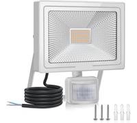MEIHUA Focos Led Exterior con Sensor Movimiento 60W, Foco Proyector LED con Sensor 5200LM Luz Exterior con Sensor de Movimiento 2700K Blanco Cálida IP66 Impermeable para Gardín,Patio,Garaje