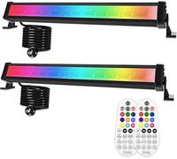 MEIHUA Focos RGB Exterior 42W con Control Remoto 10 Colores 12 Modos 6 Brillo IP66 Impermeable Barras de Luz RGB con Temporizador y Memoria LED Floodlight para DJ, Bar, Jardín, Fiesta