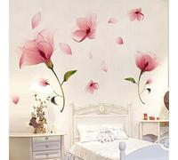 Meihuida Meihuida Romantic Pink Orchid Flower Petal Falling Wall sticker For Room Decoration