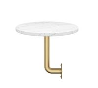 Meiiron Counter Bistro Pub Tables, Nordic Wall-Mounted Coffee Table Simple Modern Small Round Cocktail Bar End Table Mármol Comedor Decoración Muebles (Color : White Marble, Size : Dia40cm/15.7")