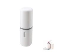 MEIJMJIA - Soporte de Viaje para cepillos de Dientes, Soporte para Pasta de Dientes, Portátil, a Prueba de Polvo, Antibacteriano, Estuche para cepillos de Dientes para Viajes,Familia,Camping (Blanco)