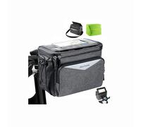 Meijo - Bolsa de manillar para bicicleta con adaptador, bolsa de 5,2 l para bicicleta y e-Bike, impermeable, cesta delantera