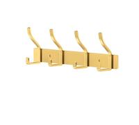 MEIJO Perchero de Pared Colgador Ropa Pared Ganchos de Perchero Perchas de Acero Inoxidable Montaje en Pared con 4 Ganchos para Dormitorio Baño y Cocina(Dorado, 4 gancho)