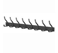 MEIJO Perchero Pared Colgador Ropa Pareds con 6 Ganchos de Perchero Perchas de Acero Inoxidable Montaje en Pareds para Dormitorio Baño y Cocina (Negro, 8 gancho)