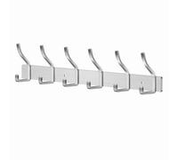 MEIJO Perchero Pared Ganchos de Perchero Colgador Ropa Pared con 6 Ganchos Perchas de Acero Inoxidable Montaje en Pared para Dormitorio Baño y Cocina