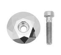 MEIJUN-tapa superior para auriculares de aleación de aluminio para bicicleta, cubierta superior para vástago de bicicleta de montaña con pernos, forma de diamante, aspecto fresco, (Plata)