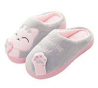 Meik Mangni Zapatillas de Estar por Casa Invierno Mujer Hombre Cómodo Peluche Forro Pantuflas Antideslizantes Caliente Zapatos de Algodón,Gris,Tamaño:41/42 EU=Tamaño sela:42/43