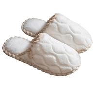 Meik Mangni Zapatillas de Estar por Casa Mujer Hombre Invierno Cálidas Suaves Felpa Pantuflas Cómodo Antideslizantes Slippers Interior Exterior,Blanco,35-36 EU/Tamaño de Suela 36-37