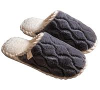 Meik Mangni Zapatillas de Estar por Casa Mujer Hombre Invierno Cálidas Suaves Felpa Pantuflas Cómodo Antideslizantes Slippers Interior Exterior,Gris,41-42 EU/Tamaño de Suela 42-43