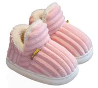 Meik Mangni Zapatillas de Estar por Casa para Niñas Niños Pantuflas Invierno Cálidas Suaves Peluche Forradas Zapatos Antideslizante Slippers Interior y Exterior,Rosado Tallas:24-25 EU