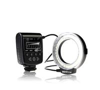 Meike FC-100 - Anillo de luz LED macro con pantalla LCD y control de alimentación y anillo adaptador, compatible con Canon, compatible con Nikon, Pentax Olympus DSLR videocámara