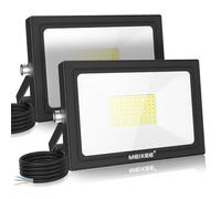 MEIKEE Focos LED Exterior, 2 Pcs 60W Proyector Foco 5200LM, IP66 Impermeable, 72 SMD LED, 6500K Blanco Frío para Jardín, Casa, Garaje, Patio, Terraza, Campo