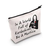 MEIKIUP Morticia - Bolsa de maquillaje para Halloween con texto en inglés "The Addams", Be A Morticia bag,