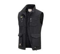 MeiLayM Chaleco de pesca de Trabajo con múltiples bolsillos Aire Libre Respirable Chaleco chaqueta sin mangas para Deportes Chalecos Casual Cámping Fotografía Viajes Secado Rápido Chaleco