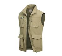 MeiLayM Chaleco de pesca de Trabajo con múltiples bolsillos Aire Libre Respirable Chaleco chaqueta sin mangas para Deportes Chalecos Casual Cámping Fotografía Viajes Secado Rápido Chaleco