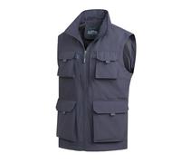 MeiLayM Hombres Aire Libre Deportes Chalecos Chaleco de pesca de con múltiples bolsillos Respirable Casual Chaleco Ligero Sin Mangas Chaqueta secado rápido Acampa Caza Chaleco Gris,XXL