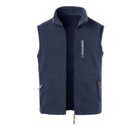 MeiLayM Hombres Chaleco de Vellón Ligero Invierno Caliente Deportes Chaqueta Chaqueta Chaqueta sin mangas Puro Color Chaleco Chaqueta aire Libre Fotografía Senderismo Chaqueta sin Mangas, Azul, S