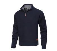 MeiLayM Suéter para Hombre con Cuello Alto Punto Jersey Sueter Manga Larga Jerseys Sólidos Invierno Cálido Suéter 1/4 Cremallera Ligero Punto Grueso Azul,XL