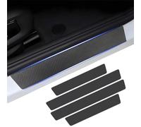 MEILIANQIPEI 4 Piezas Fibra de Carbon Umbral de La Puerta Protectores para Porsche Macan II 2025 2024, Ajuste del Umbral del Pedal de Desgaste Placa de Protección Accesorios